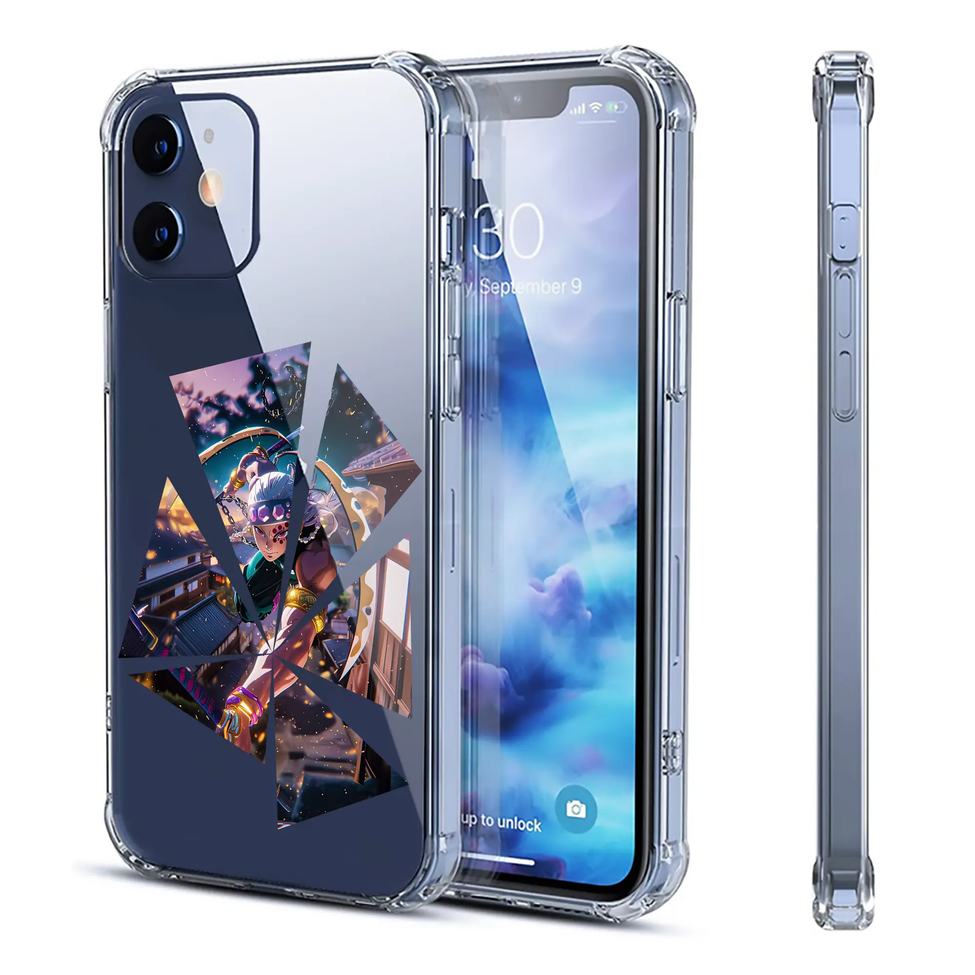 鬼滅の刃 グッズ,宇髄 天元 - IPhone 12シリーズ対応 ・ 透明スマホケース ・ クリアソフトケース ・ TPU素材 ・ 耐衝撃 ・ 高密着 ・ 防汚 防指紋 ・ 簡単着脱